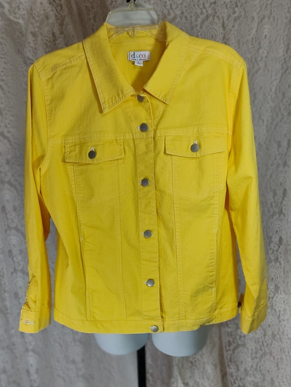 Denim & Co Women's Bright Yellow Denim Jean Jacket